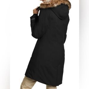NWT New Eddie Bauer Black 650 Fur Hood Full Zip Down Filled Parka Jacket Size S
